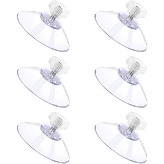 6 PCS Strong Suction Cup with Metal Screw Rods and Nuts Clear Pvc Heavy Duty Suction Cup Holder Plastic Sucker Pads Without Hooks for Bathroom Wall Door Window Car Shade