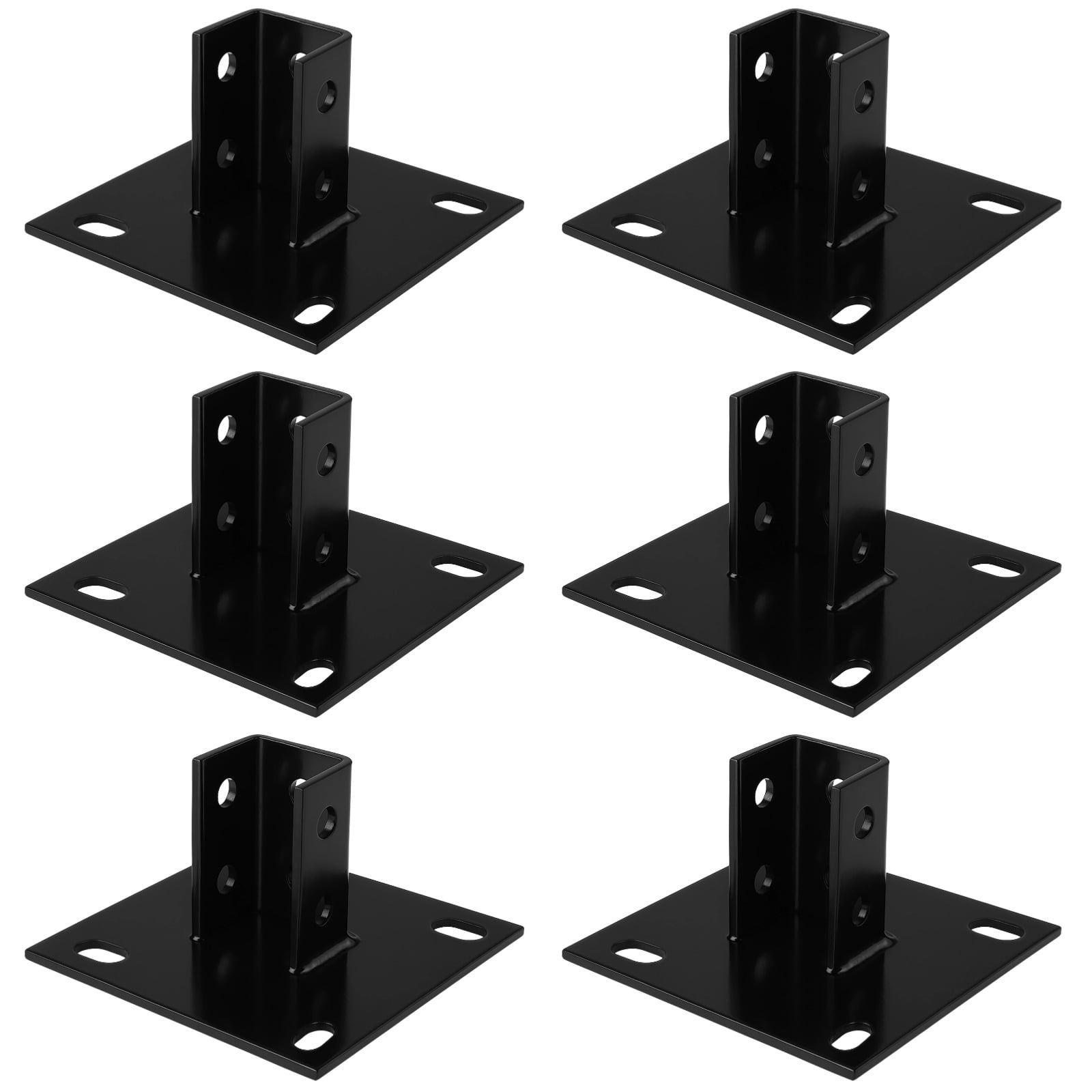 6 PCS Strut Post Bases, 4 Slotted Holes U Post Base for 1-5/8 in Square ...