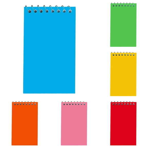 6 PCS Student Gift Pocket Spiral Notebook Memo Pads, A7 3 X 5 Inch Aesthetic Pocket Notebooks, 50 Sheets Mini Pocket Notebook, Spiral with Lined Pages Plastic Ring Portable Flip Notes
