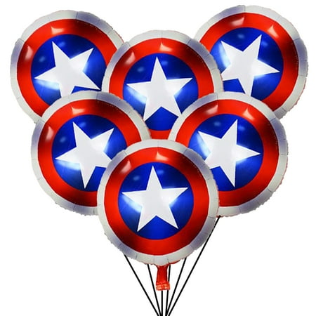6 PCS Superhero Balloons Captain America Balloons Birthday Party Balloon US Flag Balloon US Balloon