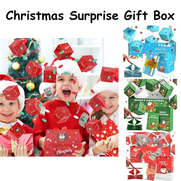 6 PCS Surprise Gift Box, Explosion Gift Box, Pop-Up Money Gift Box, Merry Christmas Red Bouncing Envelope Box Creating Romantic Pop-Up Cash Gift for Holiday Presents, AKLJWH, Red