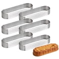 thumbnail image 1 of 6 Pcs 304 Stainless Steel Oval Tart Molds - Perforated Non-Stick Baking Rings, 5.1 x 1.8 Inch Professional Pastry Ring Molds for French Tarte, 1 of 5