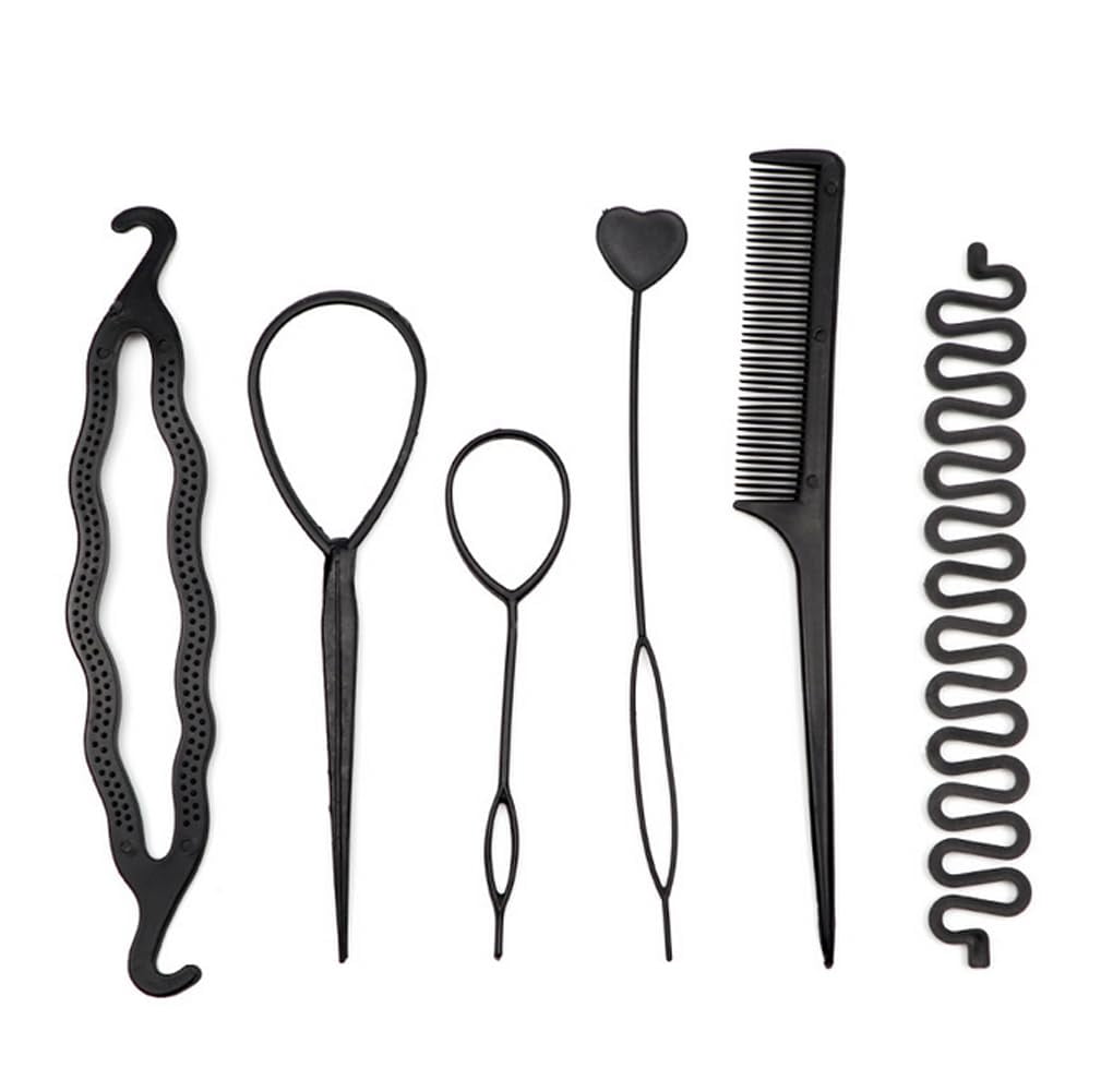 6 PCS Topsy Tail Hair Tool Braid Accessories Ponytail Maker French ...