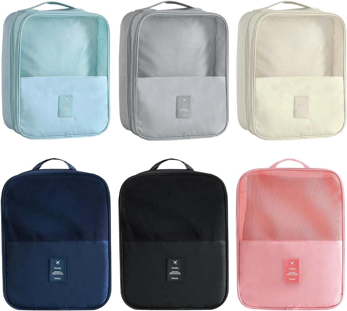6 PCS Travel Shoe Bag Travel Waterproof Shoe Bag Portable Shoes Bags for Three Pairs of Shoes for Daily Travels, Suitcase (Multiple Colors)