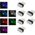 thumbnail image 1 of 6 PCS USB LED Car Interior Atmosphere Lamp, Plug-in USB Decor Night Light, Portable Auto Ambient Lighting Kit, Universal Vehicle Interior Accessories for Most Cars (6 Colors), 1 of 12
