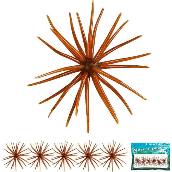 6 PCS Urchin baits for bass Fishing, Multi Size Creature Dice Soft Lures