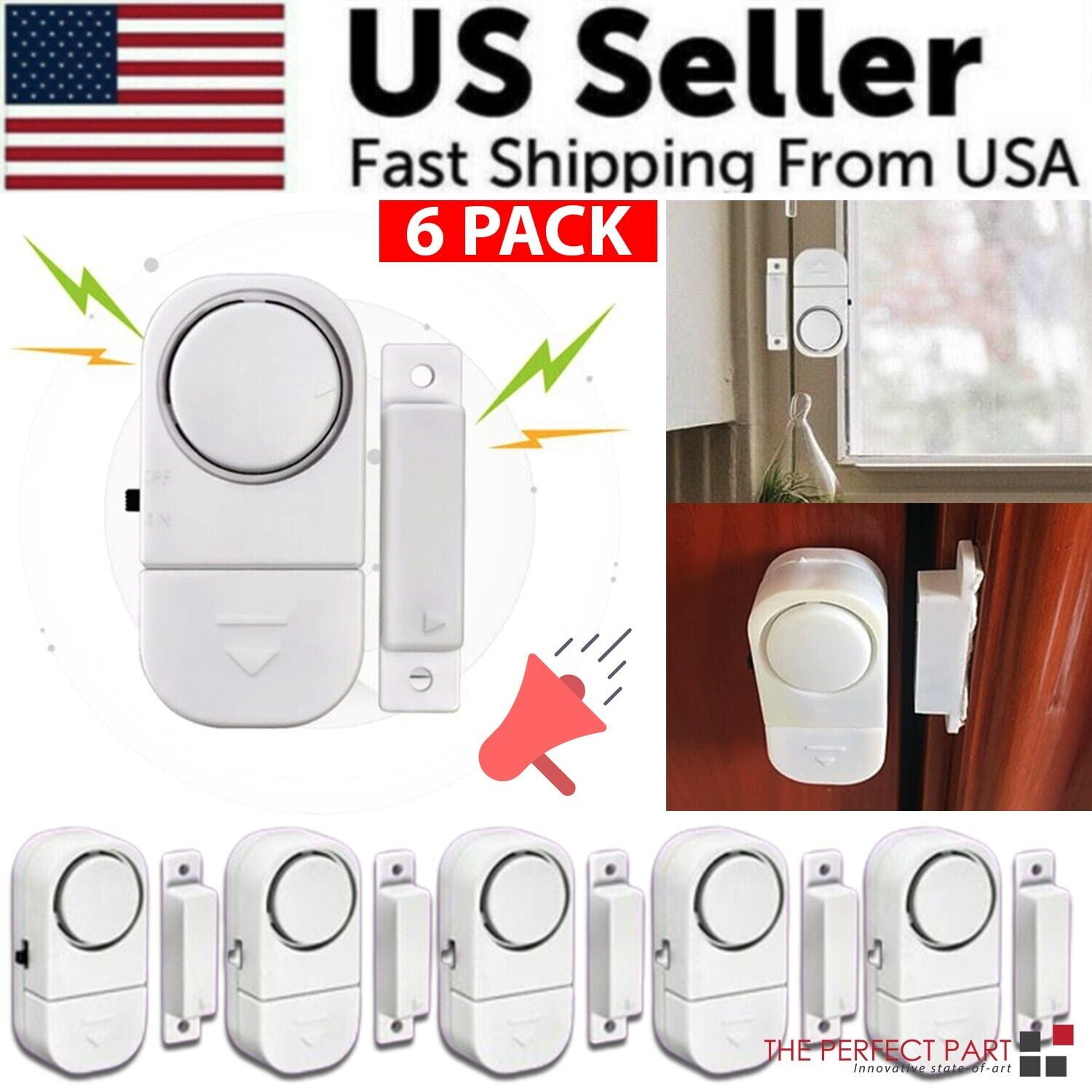 The Perfect Part 6Piece Wireless Home Security System, Door/Window Sensor, Indoor