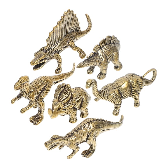 Set of 6 Brass Figurines Miniature Collectibles for Home Decor and Office Display