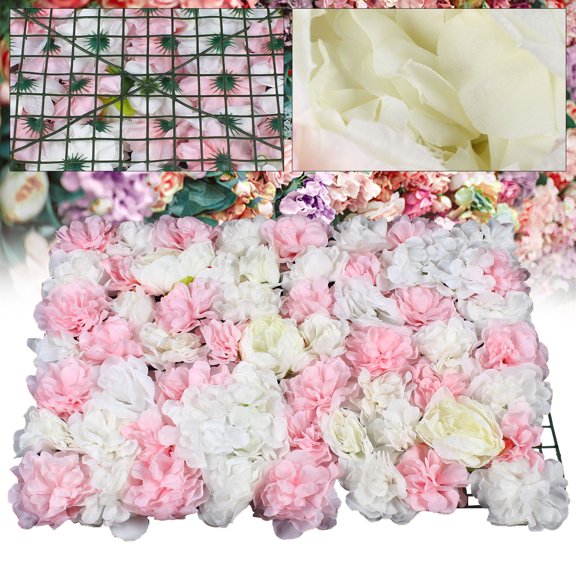 6 PCS Wall-Mounted Artificial Flower Wall Panel Rose Hydrangea Wedding Party Venue Decor 23.62*15.74 inch