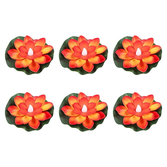 6 PCS Waterproof Floating Lotus Light Battery Operated Water Activated Floating Flower Light for Wedding,Anniversary,Garden Decoration
