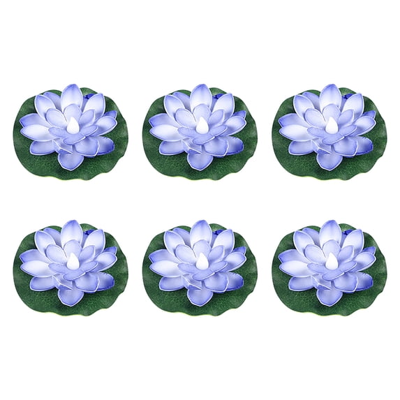 6 PCS Waterproof Floating Lotus Light Battery Operated Water Activated Floating Flower Light for Wedding,Anniversary,Garden Decoration