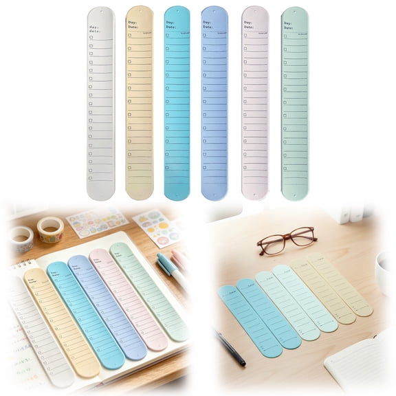 6 PCS Wrist Notepad, Silicone Memo Wristbands, Notepad Wristbands, Reusable Wearable Writable Erasable Bracelet Notepad Memo Watchband for Teacher Adult Daily Study Work