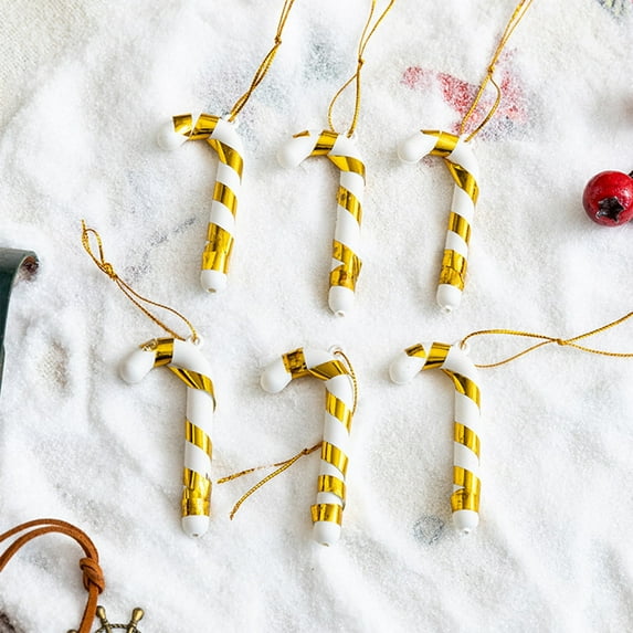 6 PCs Candy Cane Christmas Decorations, Red and White Candy Cane Decoration Christmas Hanging Ornaments for Christmas Tree Xmas Holiday Party Supplies Decoration Favors