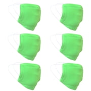 6 PCs Easy to Wash Face Mask Light Weight Breathable Reuseable Washable in Neon Green