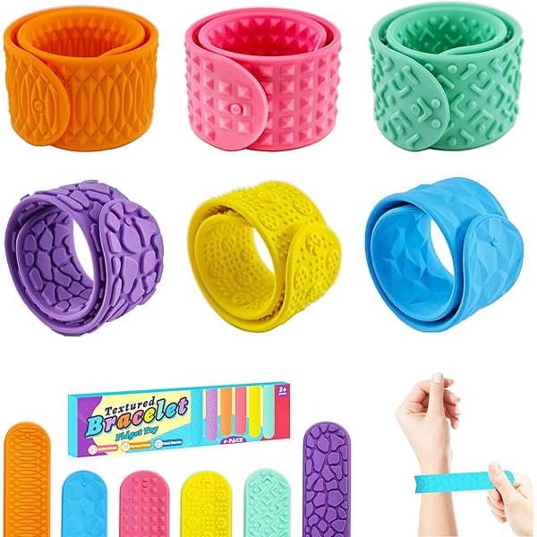 6 PCs Fidget Toys Slap Bracelets,Sensory Toys for Kids with Autism ...
