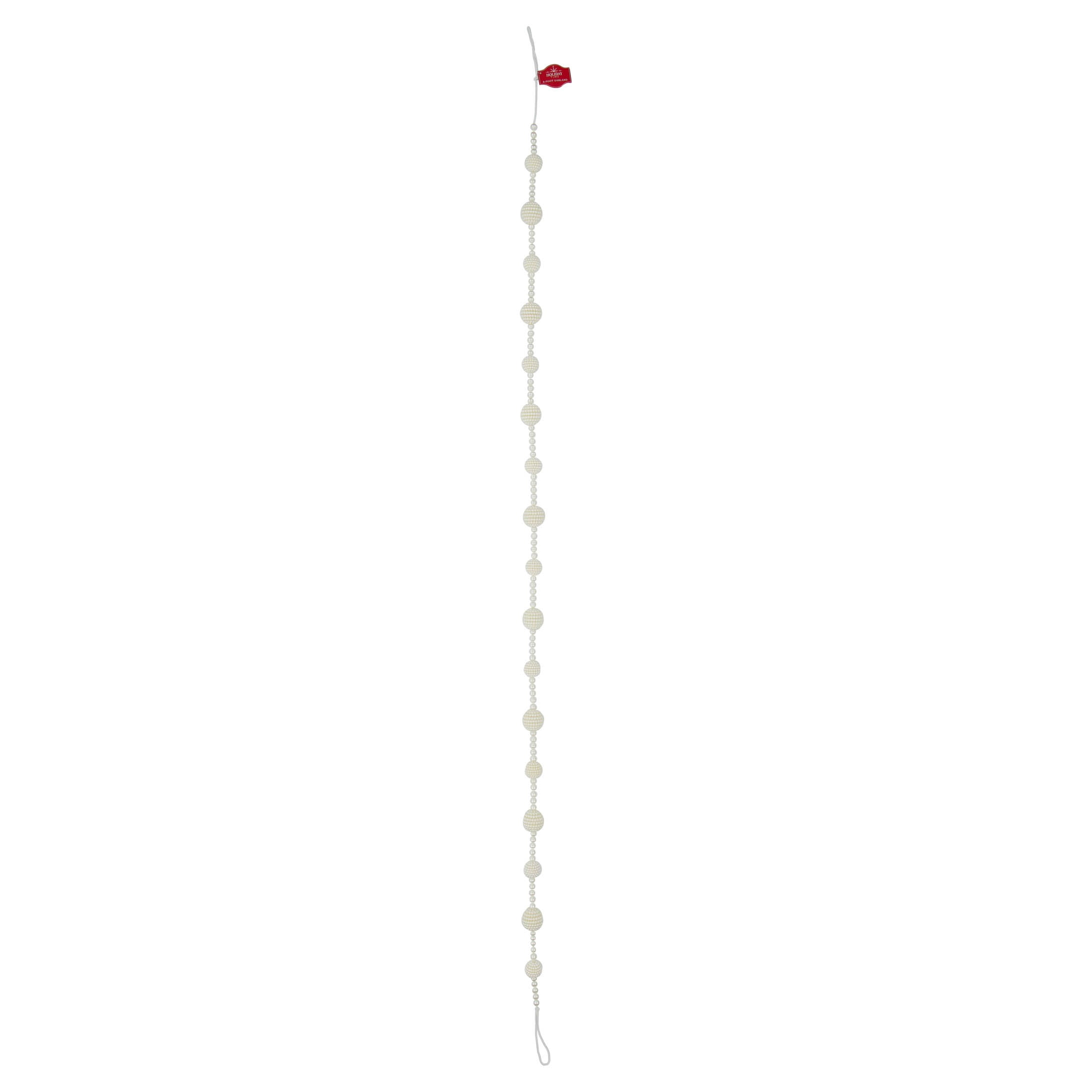 Pearl Balls Christmas Garland, White, 6', by Holiday Time