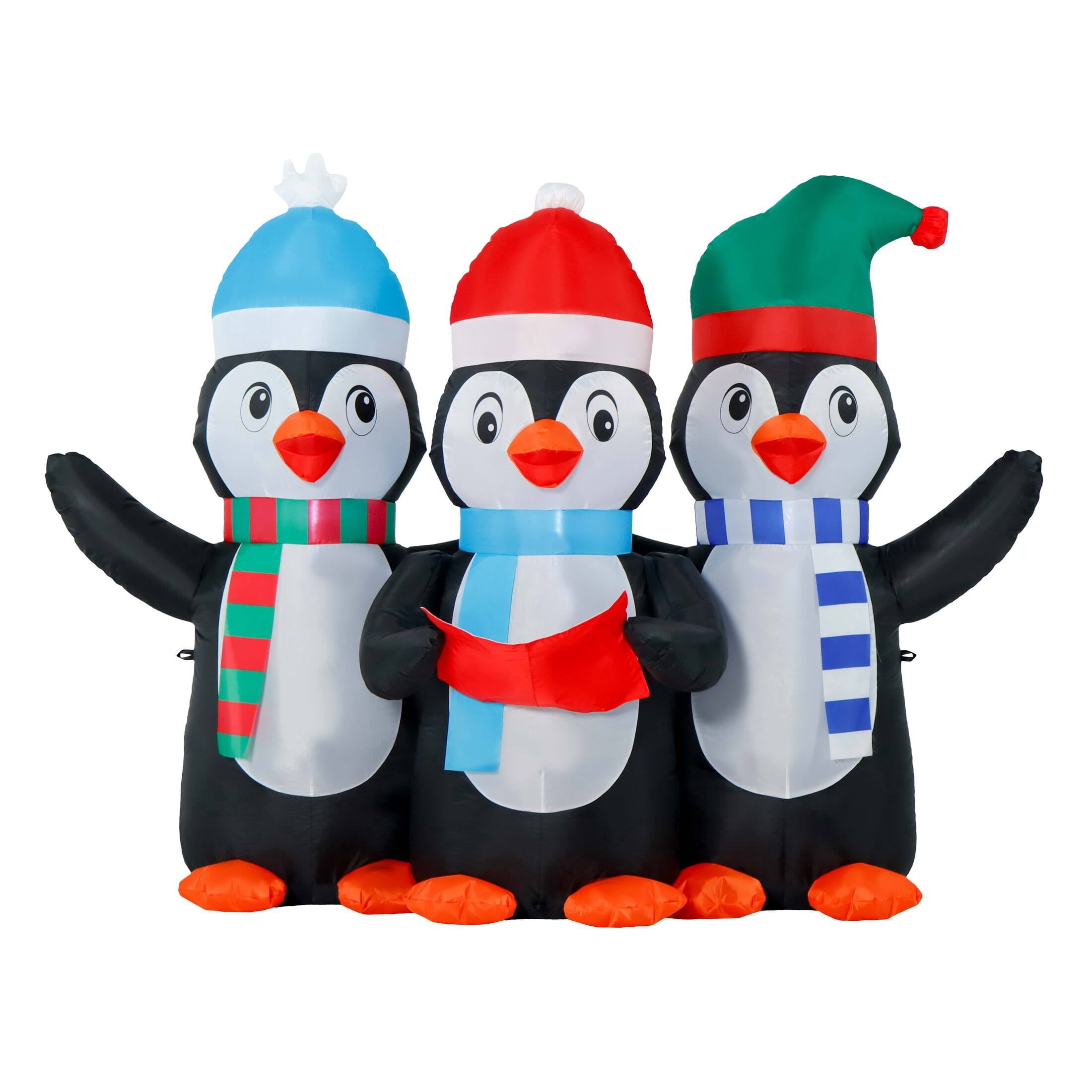 Multicolor Penguin Carolers Christmas Airblown Yard Inflatable, 6', by Holiday Time