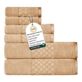 thumbnail image 1 of Feather and Stitch Premium 100% Cotton 6-Piece Towel Set, Taupe – Soft, Plush, and Absorbent Bathroom Towels, 1 of 5