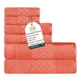 thumbnail image 1 of Feather and Stitch Premium 100% Cotton 6-Piece Towel Set, Coral – Soft, Plush, and Absorbent Bathroom Towels, 1 of 4