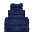 thumbnail image 1 of Feather and Stitch Premium 100% Cotton 6-Piece Towel Set, Navy Blue – Soft, Plush, and Absorbent Bathroom Towels, 1 of 4