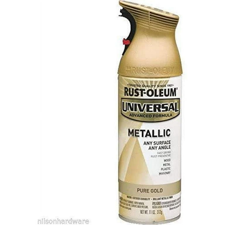 Rust-Oleum 245221-6PK Universal All Surface Metallic Spray Paint, 11 oz, Pure Gold, 6 Pack
