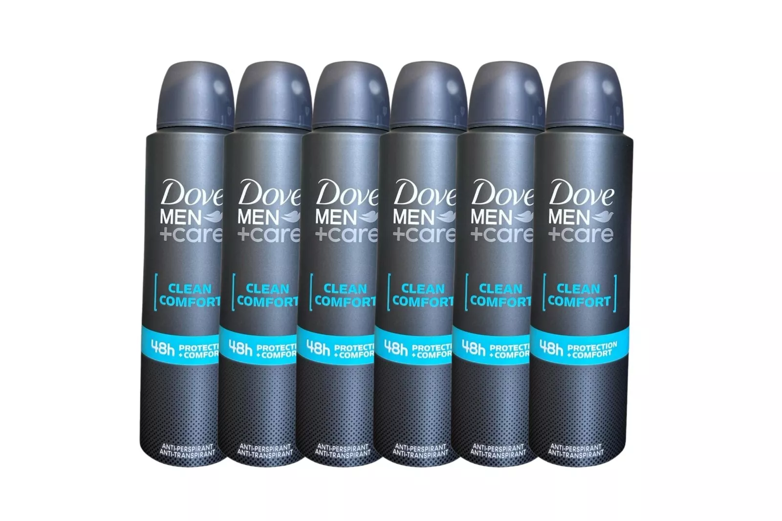 6 PK Dove Men + Care Clean Comfort Spray Deodorant & Antiperspirant 150ml/5oz