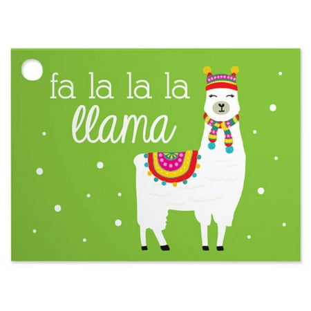 6 PK, Fa La La Llama Theme Gift Cards, 3.75 x 2.75 For Gift Basket Or Gift Bag