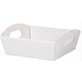 thumbnail image 1 of 6 PK, White Small Shallow Folding Market Tray For Use As Gourmet Gift Baskets, Food Baskets Or Home Decor Decorative Accessory, 1 of 1