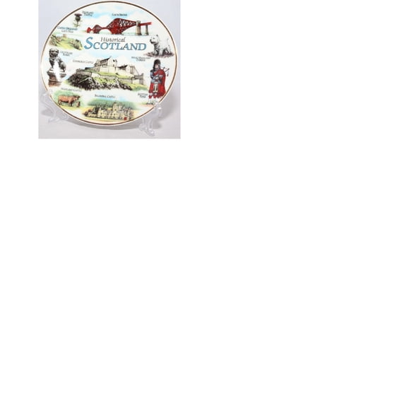 AWN Hill Plate Scotland Multicolor Ceramic Glass 1-Count 6 Inch