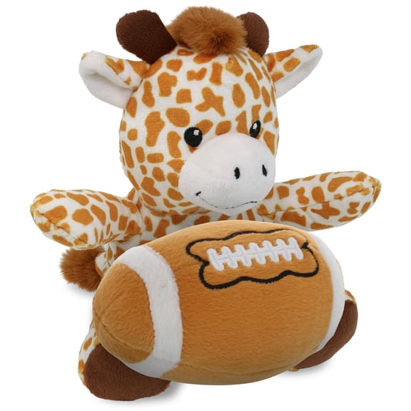 DolliBu Super Soft Giraffe Stuffed Animal with Football Plush  Soft Huggable Giraffe, Adorable Playtime Plush Toy, Cute Wild Life Gift Plush Doll Animal Toy for Kids and Adults  6 Inches
