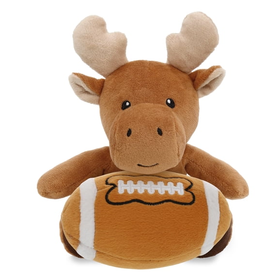 DolliBu Super Soft Moose Stuffed Animal with Football Plush Soft Huggable Moose, Adorable Playtime Plush Toy, Cute Wild Life Gift Plush Doll Animal Toy for Kids and Adults 6 Inches