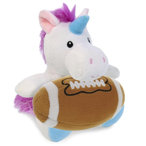 DolliBu Super Soft Unicorn Stuffed Animal with Football Plush Soft Huggable Unicorn, Adorable Playtime Plush Toy, Cute Fantasy Toy Gift Plush Doll Toy for Kids and Adults 6 Inches