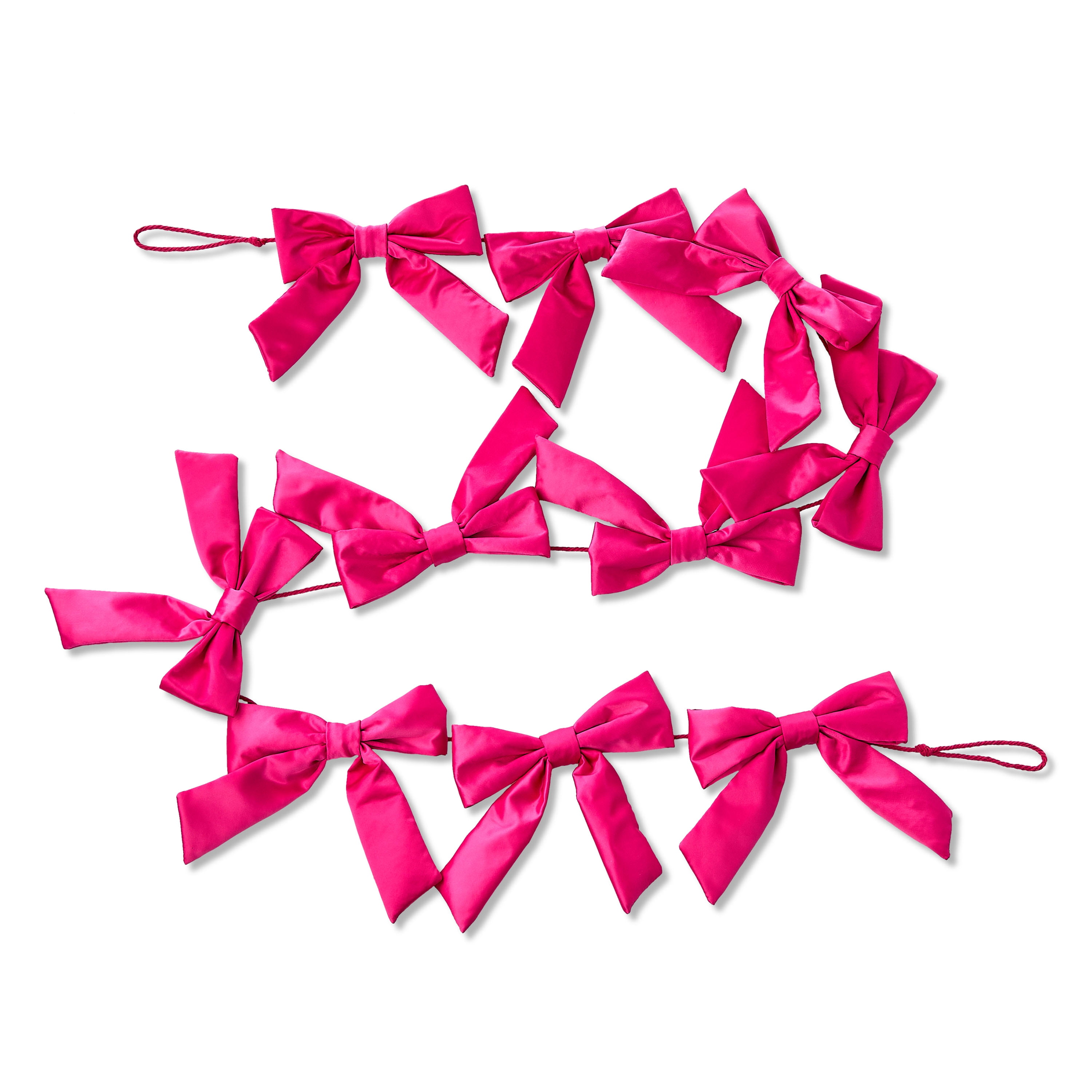 Satin Bow Christmas Garland, Pink, 6', by Holiday Time - Walmart.com