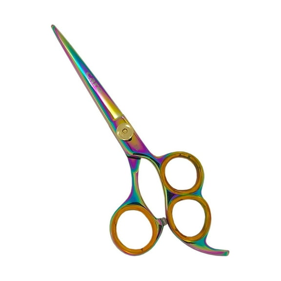 6" PROFESSIONAL 3 RING RAINBOW TITANIUM COATED BARBER STYLING SCISSORS SALON SHEARS