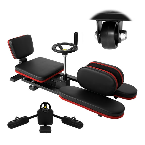 6" PU Cushion Leg Stretcher with 62.2" Size & Red Color, 0~240 Range Leg Stretching Split Machine with 330 LBS Capacity, Flexibility Stretching Machine with Steel Frame & 360 Casters, for Home