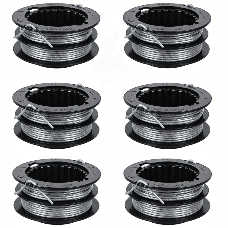6 Pack 0.08'' 17 FT Trimmer String Line Replacement Trimmer Spools