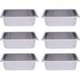 thumbnail image 1 of 6 Pack 1/2Size 4" Deep Stainless Steel Steam Table Buffet Pans Catering Food Pan, 1 of 10