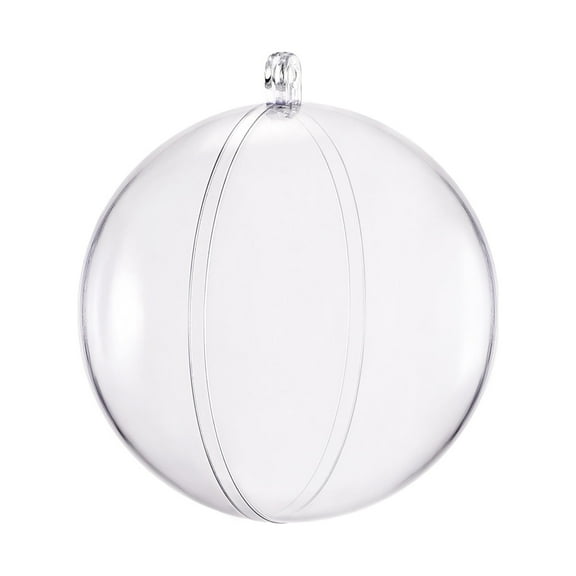 6 Pack 1 3/16-inch(30mm) Clear Plastic Ornaments Ball