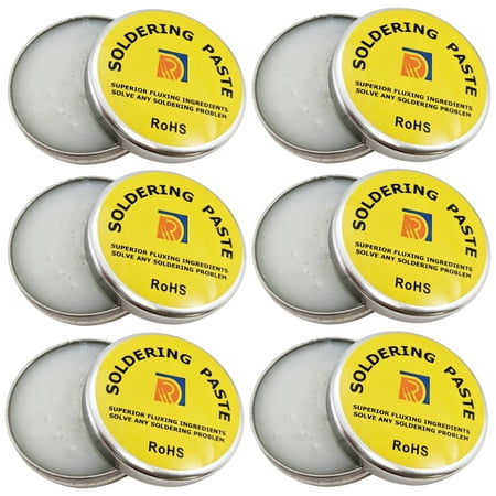 6 Pack 1.7 Ounce Soldering Paste Flux Jars (50 Grams per Jar), Helpful in Smooth Solder Flow, RoHS Compliant