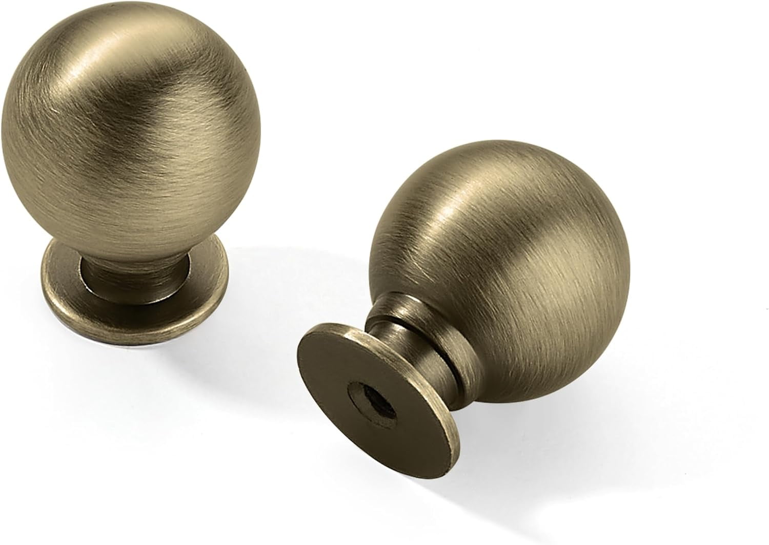 6 Pack 1 Inch Vintage Ball Brushed Antique Brass Cabinet Knobs Kitchen Cabinet Hardware Brass Drawer Knobs Pulls for Drawers.