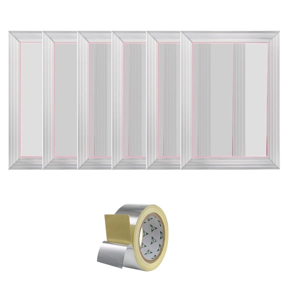 6 Pack 10x14inch Aluminum Screen Printing Frames, 156 Count High Tension Nylon Mesh Frame with Sealing Tape for Craft Printing