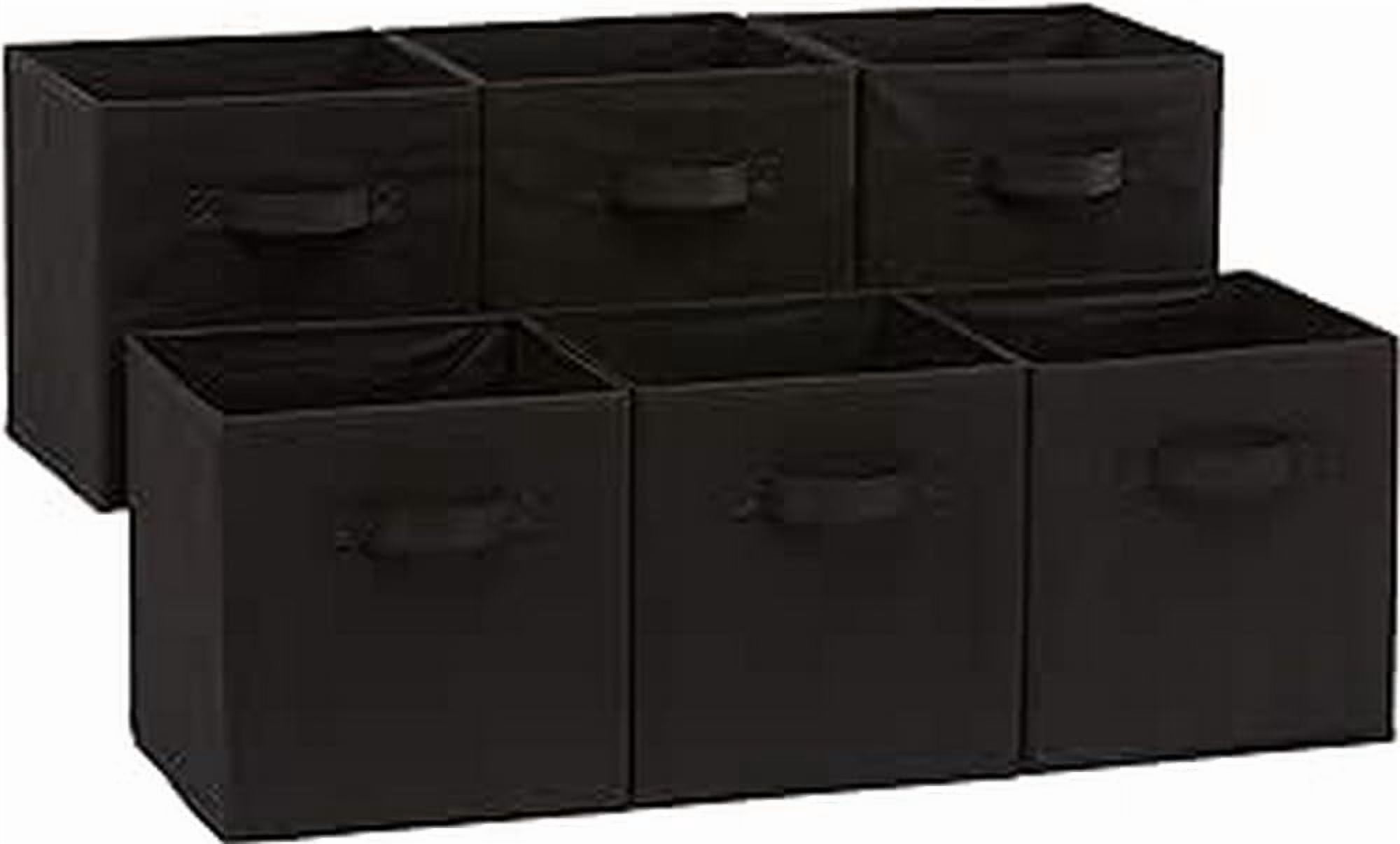 6-Pack 10.5" x 10.5" x 11" Collapsible Fabric Storage Bins with Handles