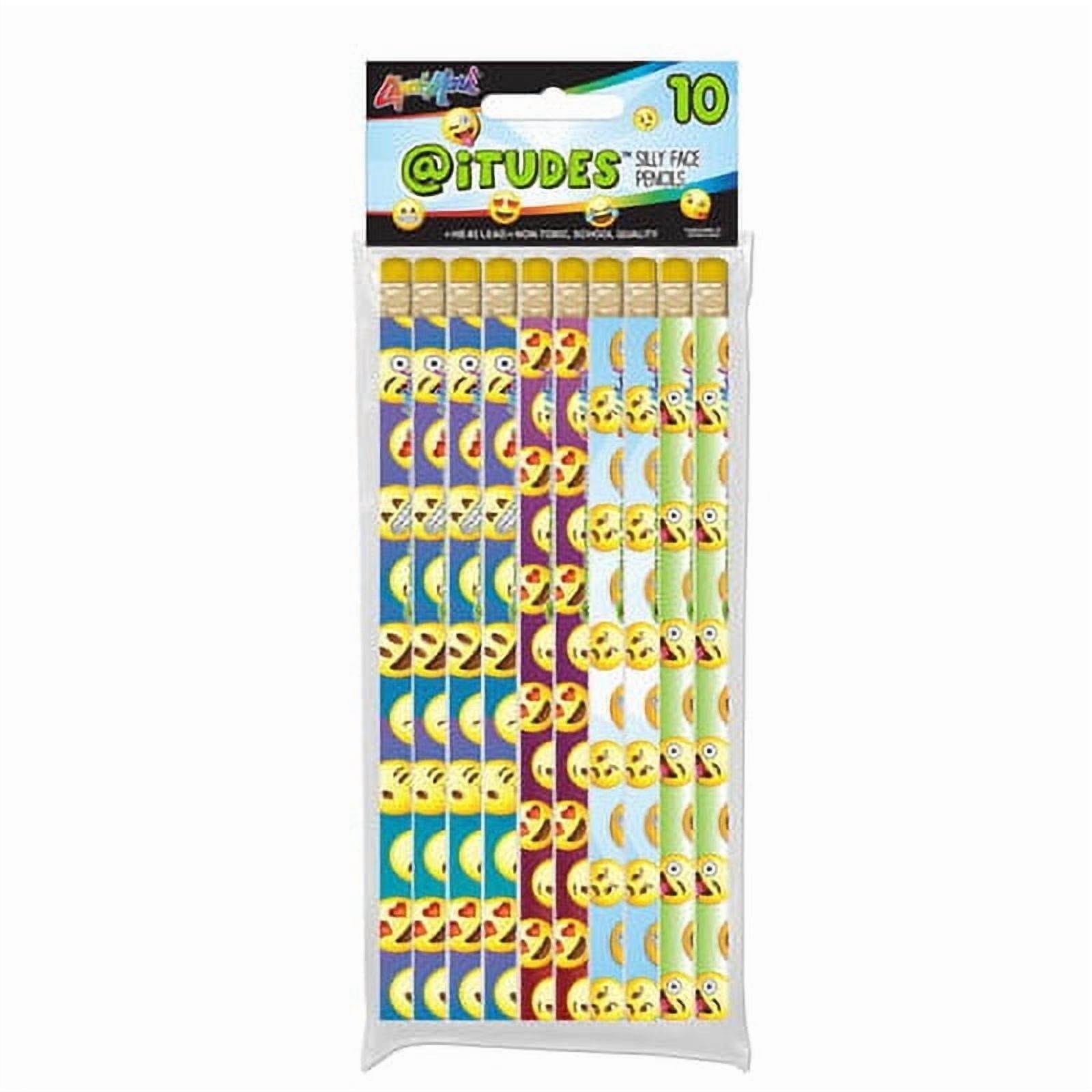 6 Pack - 10 Count @iTudes Silly Face #2 Pencils with Eraser