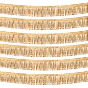 6 Pack 10 Feet Champagne Gold Foil Fringe Garland Metallic Tinsel Streamers Banner Wall Hanging Backdrop Banner for Parade Floats, Thanksgiving, Christmas, Birthday, Halloween Party Decorations