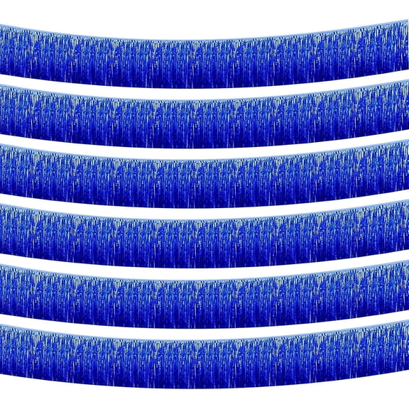 6 Pack 10 Feet Metallic Foil Fringe Garland Tinsel Streamers, Boriyuan Wall Hanging Fringe Backdrop Banner for Parade Floats, Wedding, Birthday, Christmas, New Year Party Decorations (Blue)