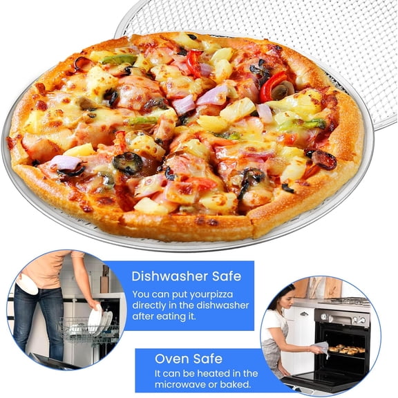 6 Pack 10 Inch Aluminum Pizza Screen, Seamless Round Non-Stick Pizza Mesh Baking Tray for Oven, BBQ, Home Kitchen and Restaurant Use$$Home Decor, Kitchen, & Other