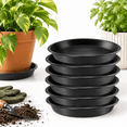 6 Pack 10 Inch Black Plant Drip Trays Heavy Duty Pp Saucers For Pots ...