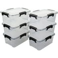 6Pack 10 L Clear Plastic Storage Box with Lid, Airtight Pet Food