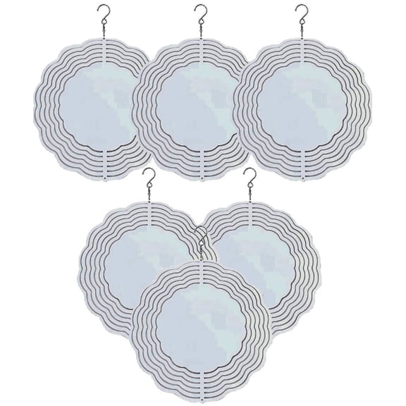 6 Pack 10 - inch Double Sided Round Sublimation Wind Spinner Blanks w/Hooks