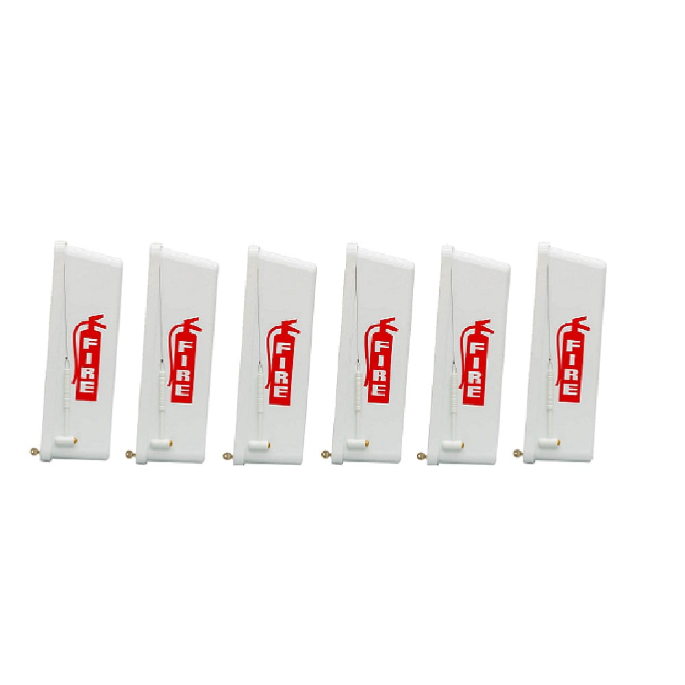 6 Pack 10 lb. Fire Extinguisher Cabinets Indoor Outdoor White Surface Mount